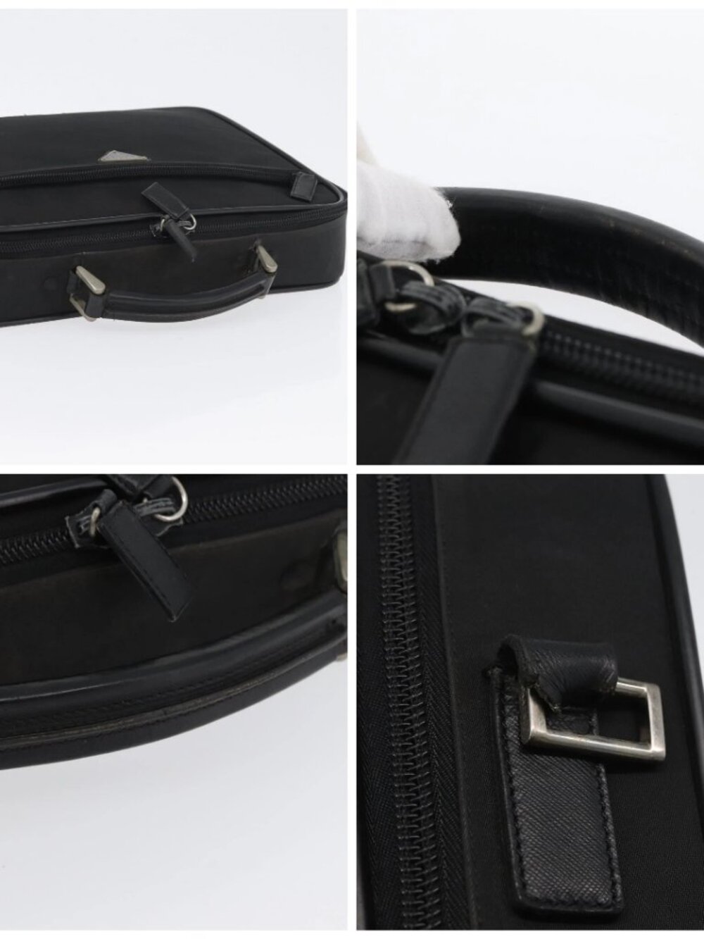 PRADA Hand Bag Nylon Black Silver Auth bs33447 - Picture 16 of 16